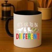 Autism Awareness Dinosaur ItS Ok To Be Different Meaningful Gift Coffee Mug thumb 4