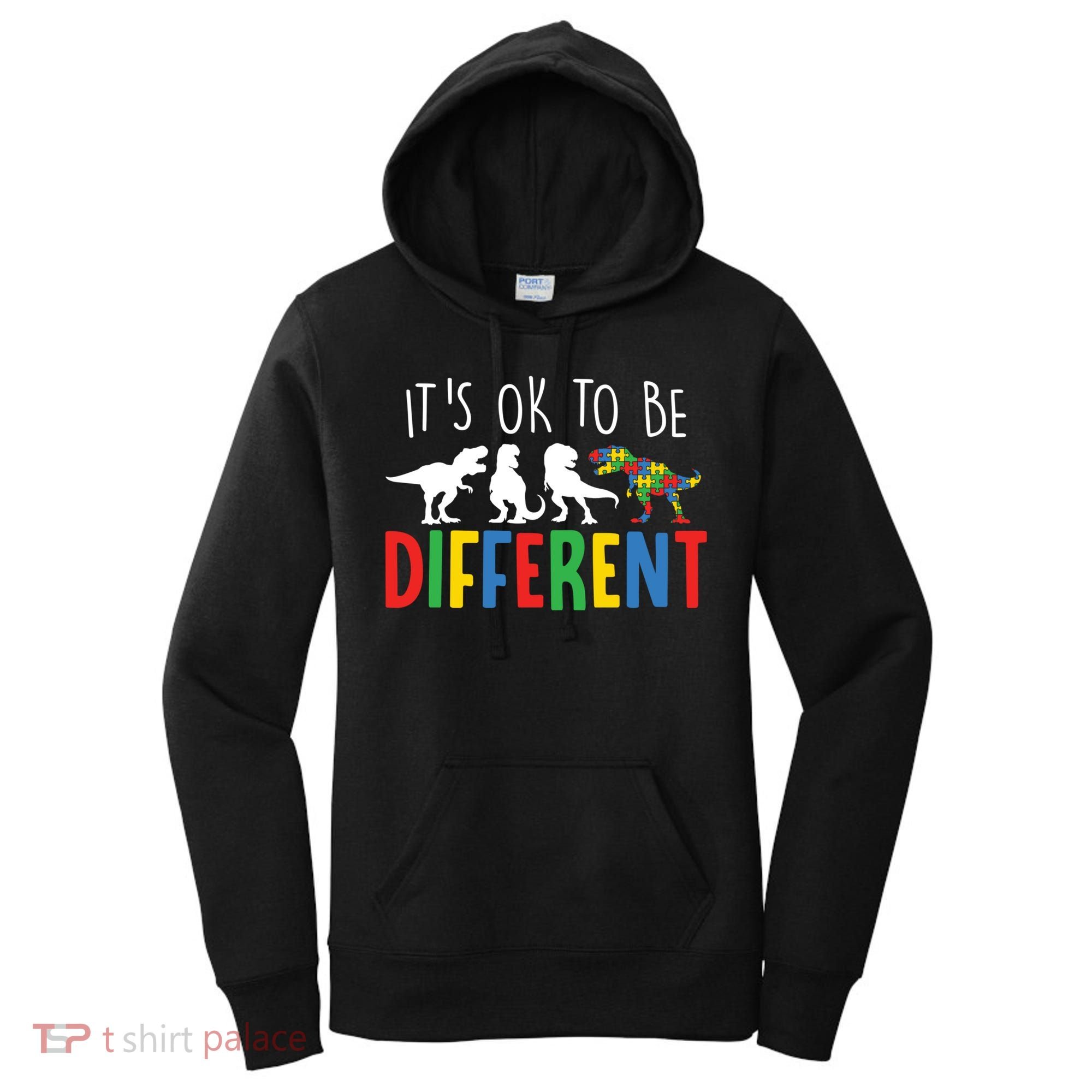 Autism Awareness Dinosaur ItS Ok To Be Different Meaningful Gift Women's Hoodie