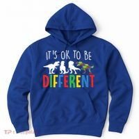 Autism Awareness Dinosaur ItS Ok To Be Different Meaningful Gift Hoodie thumb 0