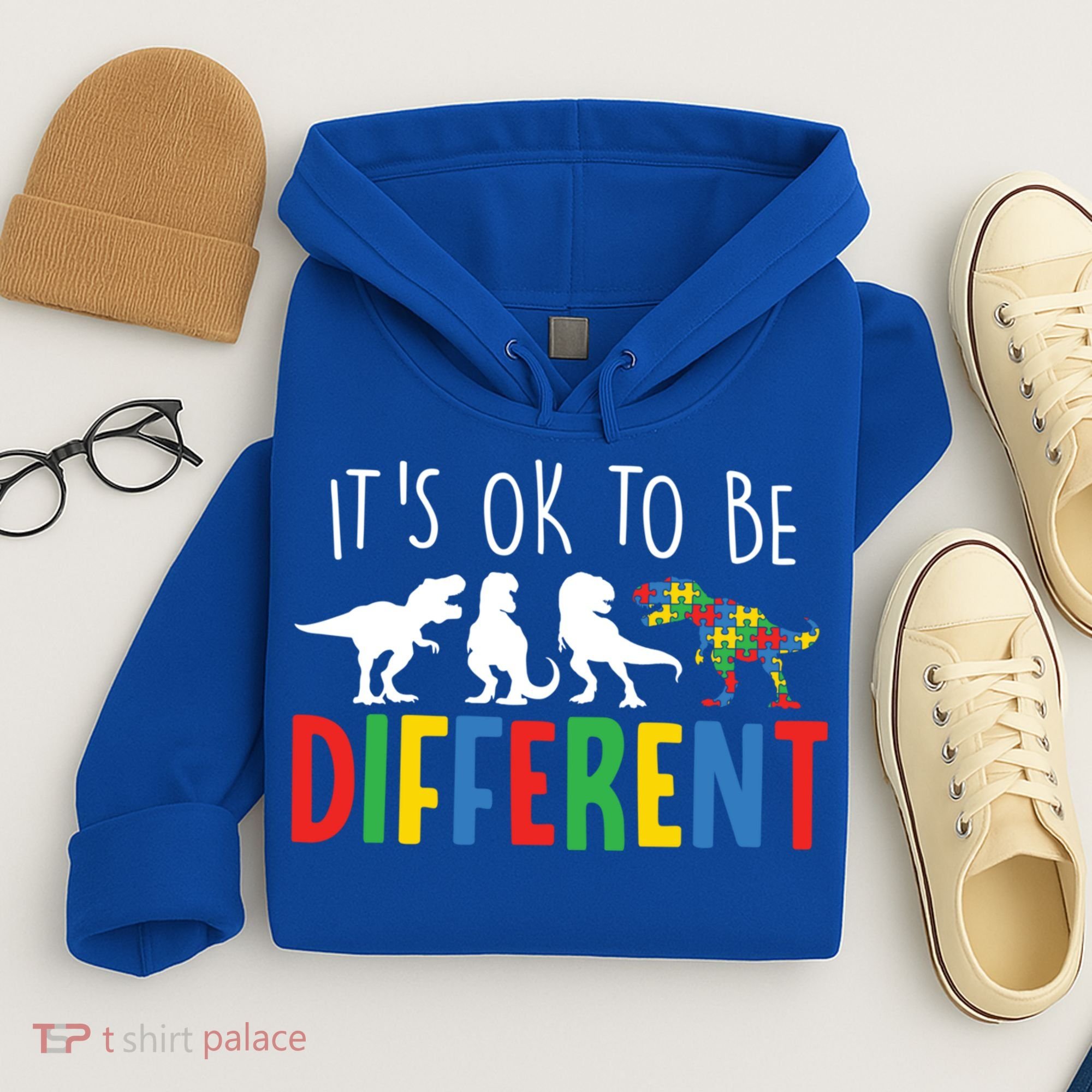 Autism Awareness Dinosaur ItS Ok To Be Different Meaningful Gift Hoodie