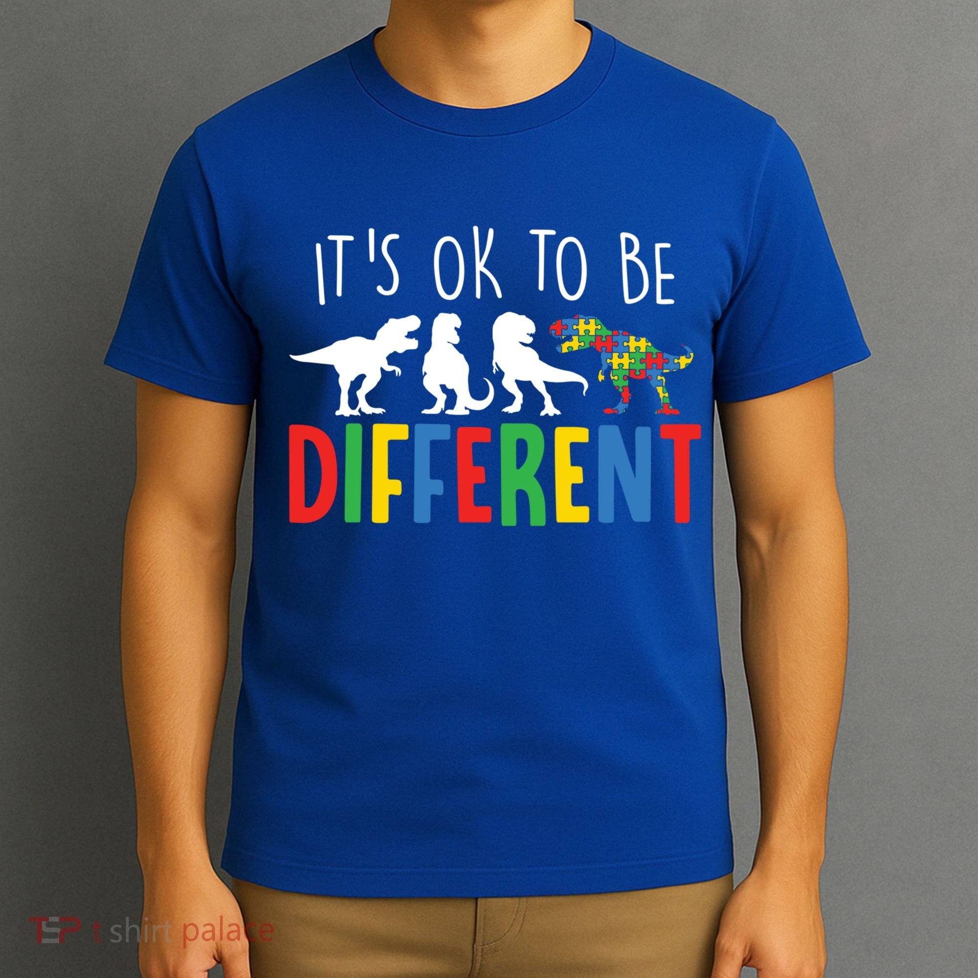 Autism Awareness Dinosaur ItS Ok To Be Different Meaningful Gift T-Shirt