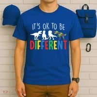 Autism Awareness Dinosaur ItS Ok To Be Different Meaningful Gift T-Shirt thumb 6