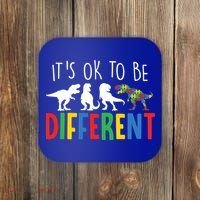 Autism Awareness Dinosaur ItS Ok To Be Different Meaningful Gift Coaster thumb 0