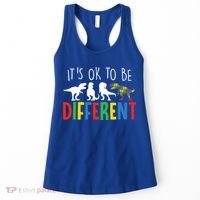Autism Awareness Dinosaur ItS Ok To Be Different Meaningful Gift Women's Tank Top thumb 0