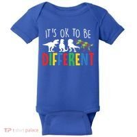 Autism Awareness Dinosaur ItS Ok To Be Different Meaningful Gift Baby Bodysuit thumb 0