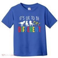 Autism Awareness Dinosaur ItS Ok To Be Different Meaningful Gift Toddler T-Shirt thumb 0