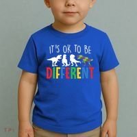 Autism Awareness Dinosaur ItS Ok To Be Different Meaningful Gift Toddler T-Shirt thumb 2