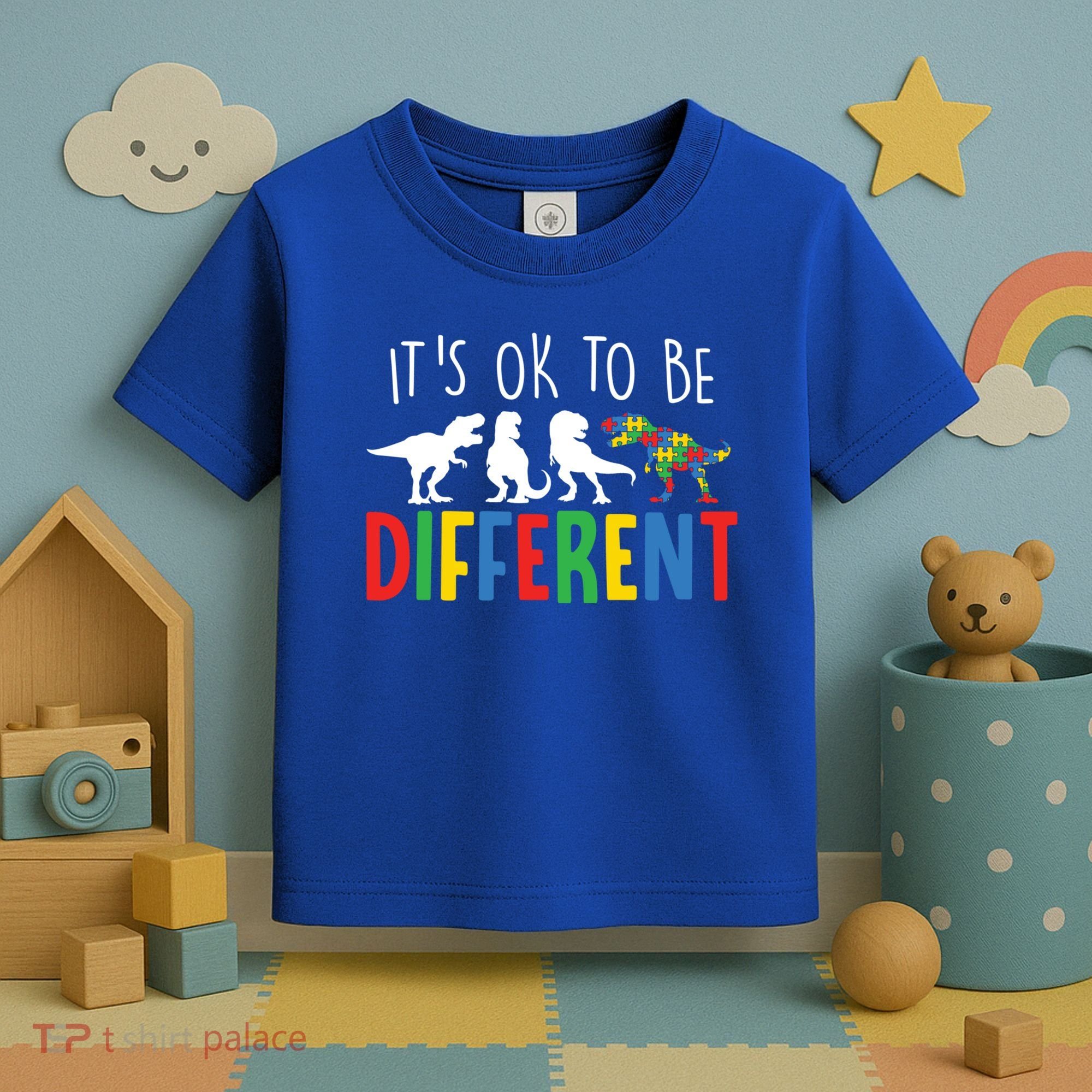 Autism Awareness Dinosaur ItS Ok To Be Different Meaningful Gift Toddler T-Shirt