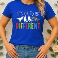Autism Awareness Dinosaur ItS Ok To Be Different Meaningful Gift Women's T-Shirt thumb 2