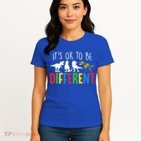 Autism Awareness Dinosaur ItS Ok To Be Different Meaningful Gift Women's T-Shirt thumb 4