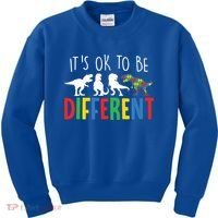 Autism Awareness Dinosaur ItS Ok To Be Different Meaningful Gift Kids Sweatshirt thumb 0