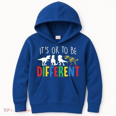 Autism Awareness Dinosaur ItS Ok To Be Different Meaningful Gift Kids Hoodie