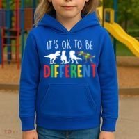 Autism Awareness Dinosaur ItS Ok To Be Different Meaningful Gift Kids Hoodie thumb 3