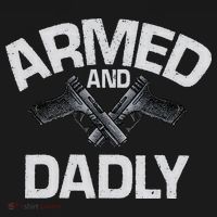 Armed And Dadly Funny Deadly Father Gift For Fathers Day Cooling Performance Long Sleeve Crew thumb 2