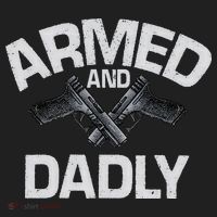 Armed And Dadly Funny Deadly Father Gift For Fathers Day Golf Towel thumb 3