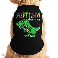 Autism Awareness Dinosaur Autism Heart Puzzle Doggie Tank thumb 0