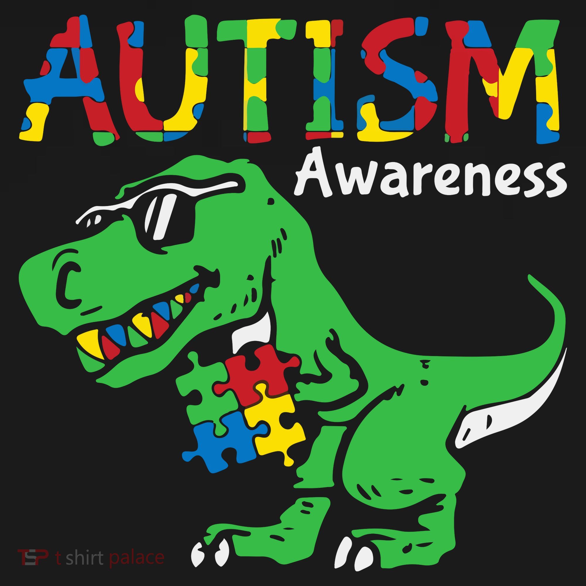 Autism Awareness Dinosaur Autism Heart Puzzle Long Sleeve Shirt