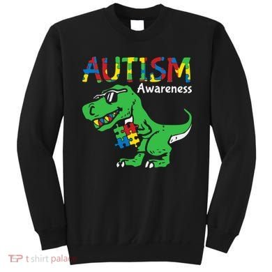 Autism Awareness Dinosaur Autism Heart Puzzle Sweatshirt