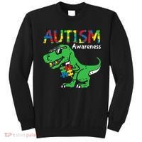 Autism Awareness Dinosaur Autism Heart Puzzle Sweatshirt thumb 0