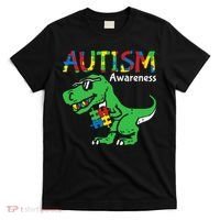 Autism Awareness Dinosaur Autism Heart Puzzle T-Shirt thumb 0