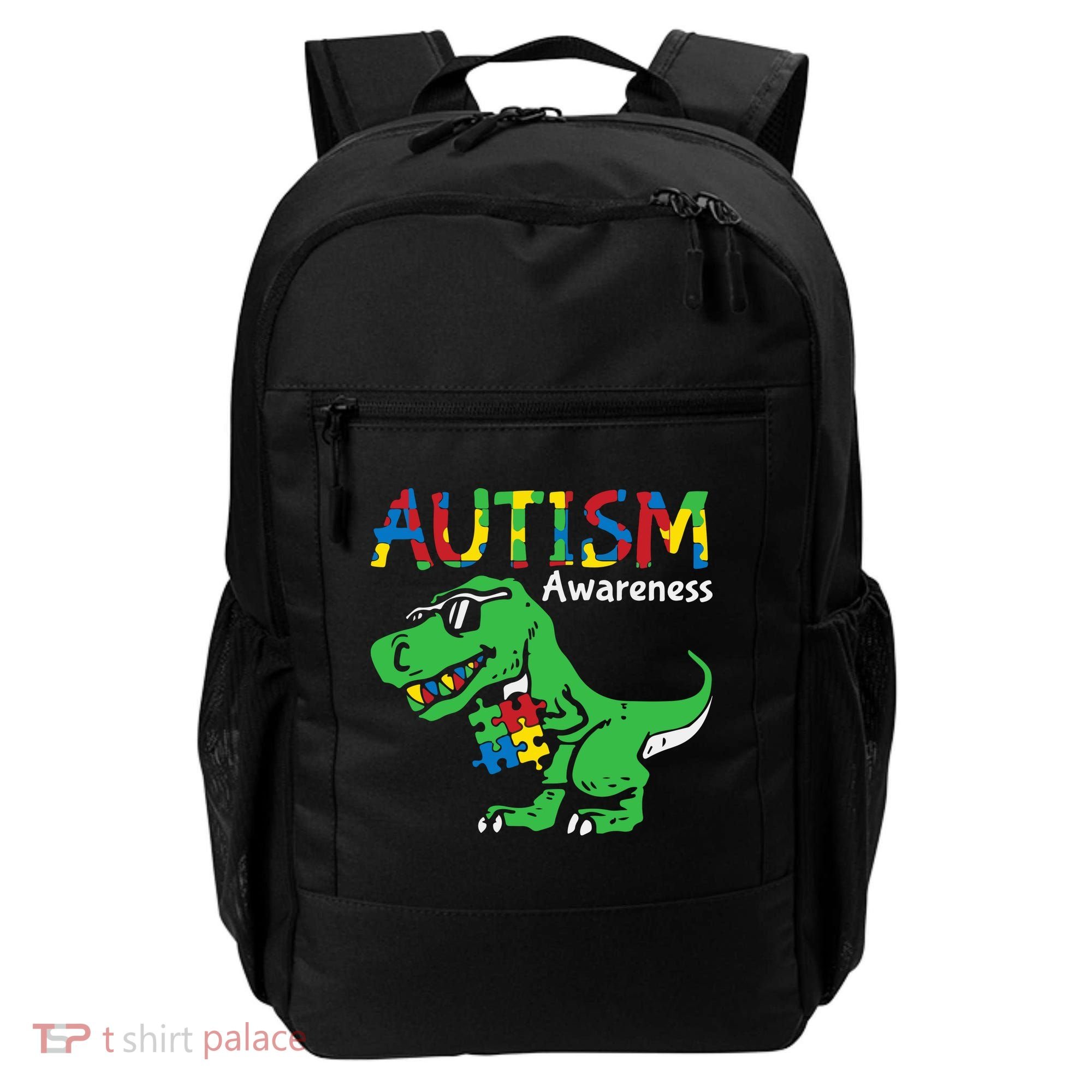 Autism Awareness Dinosaur Autism Heart Puzzle Backpack