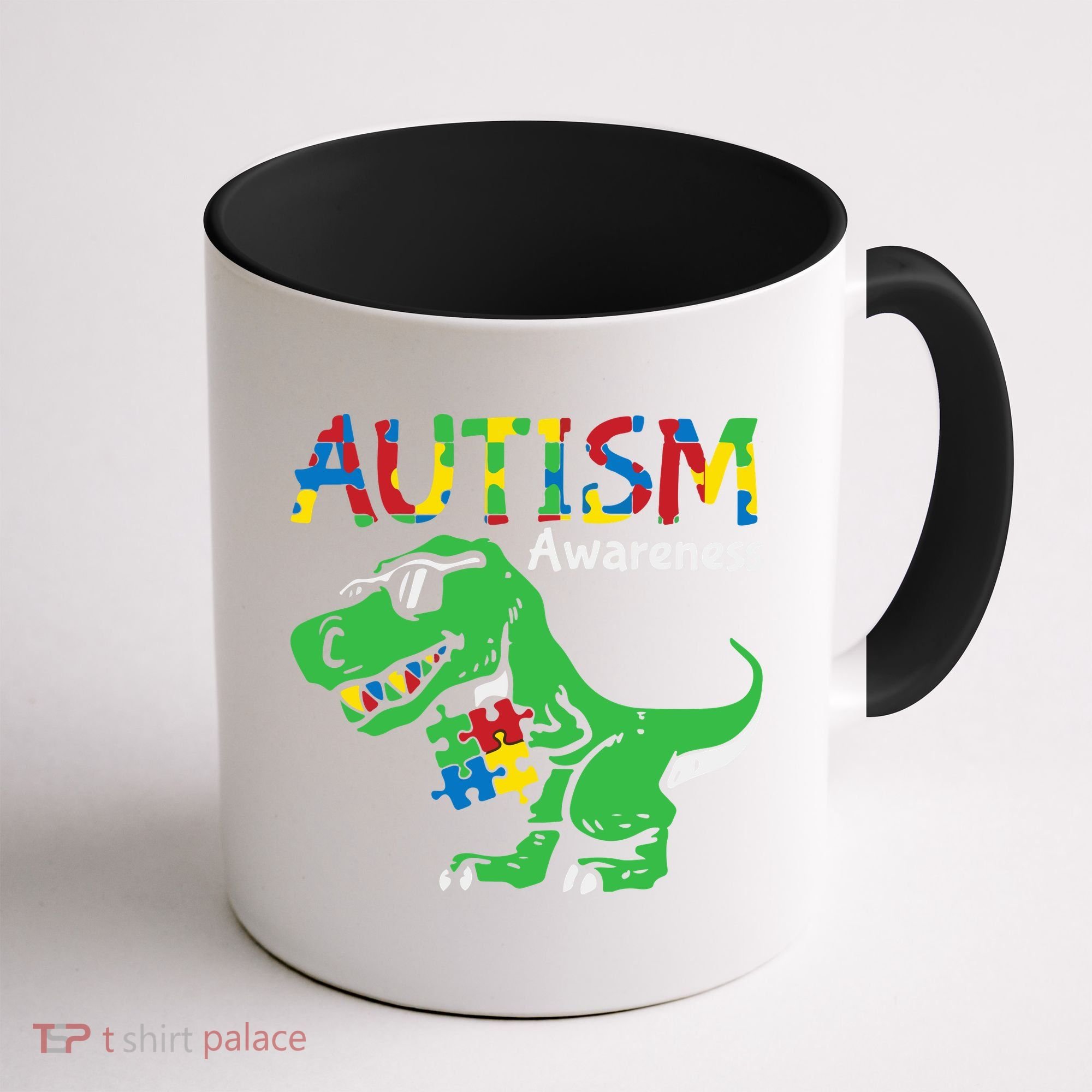 Autism Awareness Dinosaur Autism Heart Puzzle Coffee Mug