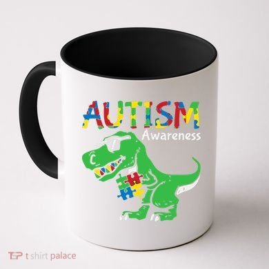 Autism Awareness Dinosaur Autism Heart Puzzle Coffee Mug