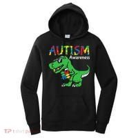 Autism Awareness Dinosaur Autism Heart Puzzle Women's Hoodie thumb 0