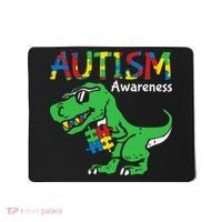 Autism Awareness Dinosaur Autism Heart Puzzle Mousepad thumb 0