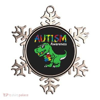 Autism Awareness Dinosaur Autism Heart Puzzle Ornament