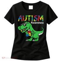 Autism Awareness Dinosaur Autism Heart Puzzle Women's T-Shirt thumb 0