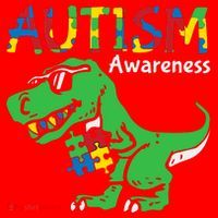 Autism Awareness Dinosaur Autism Heart Puzzle Santa Hat thumb 1