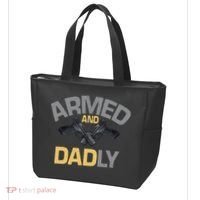 Armed And Dadly Funny Deadly Father Gift For Fathers Day Tote Bag thumb 3