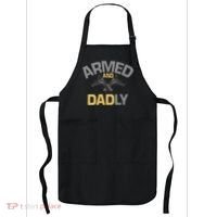 Armed And Dadly Deadly Father For Fathers Day Apron thumb 0