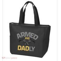Armed And Dadly Deadly Father For Fathers Day Tote Bag thumb 3