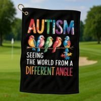 Autism Awareness Different Angle Neurodiversity Golf Towel thumb 1
