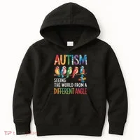 Autism Awareness Different Angle Neurodiversity Kids Hoodie thumb 0