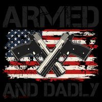 Armed And Dadly Armed And Deadly Daddy Dad Distressed USA American Flag Coffee Mug thumb 5
