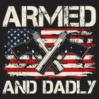 Armed And Dadly Armed And Deadly Daddy Dad Distressed USA American Flag Beanie thumb 2