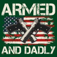 Armed And Dadly Armed And Deadly Daddy Dad Distressed USA American Flag Mousepad thumb 1