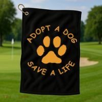 Adopt A Dog Save A Life Rescue Dog Golf Towel thumb 1