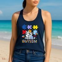 Autism Awareness Dog Lover Women's Tank Top thumb 2