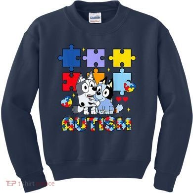 Autism Awareness Dog Lover Kids Sweatshirt