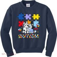 Autism Awareness Dog Lover Kids Sweatshirt thumb 0