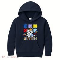 Autism Awareness Dog Lover Kids Hoodie thumb 0