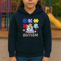 Autism Awareness Dog Lover Kids Hoodie thumb 3