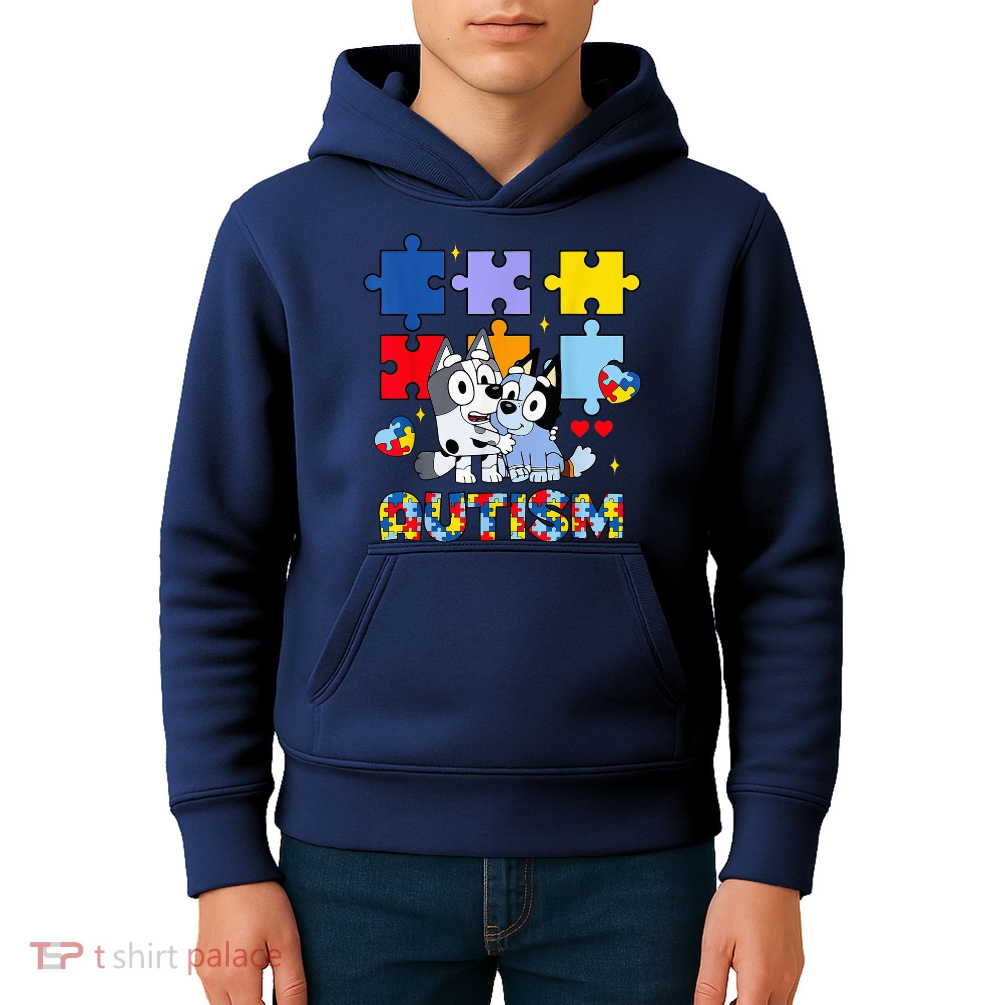 Autism Awareness Dog Lover Kids Hoodie
