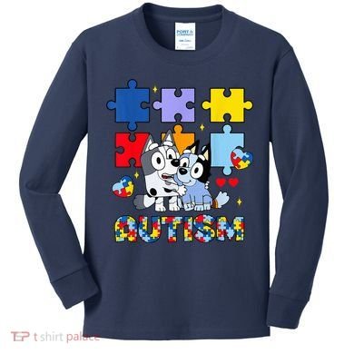 Autism Awareness Dog Lover Kids Long Sleeve Shirt