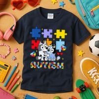 Autism Awareness Dog Lover Kids T-Shirt thumb 3