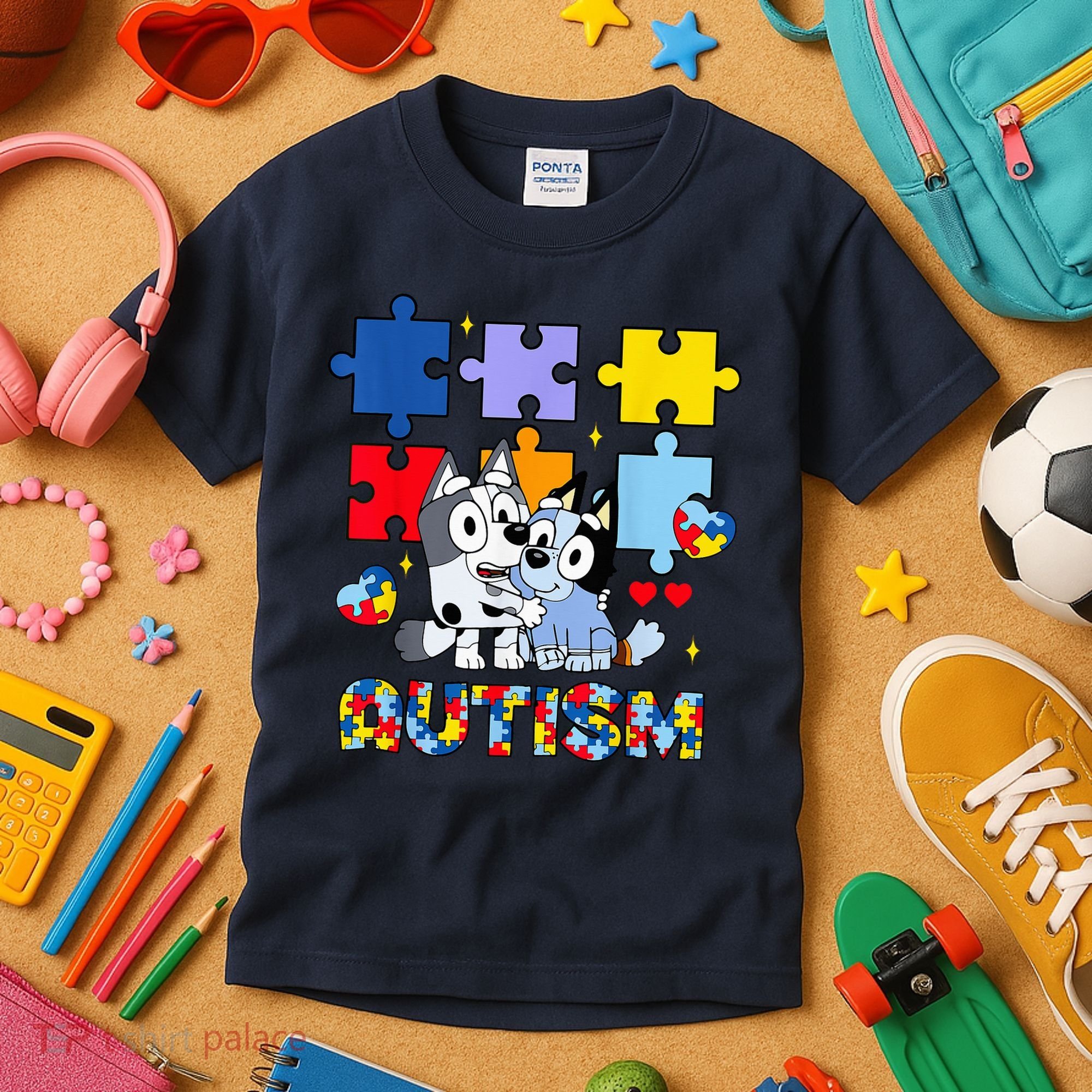 Autism Awareness Dog Lover Kids T-Shirt